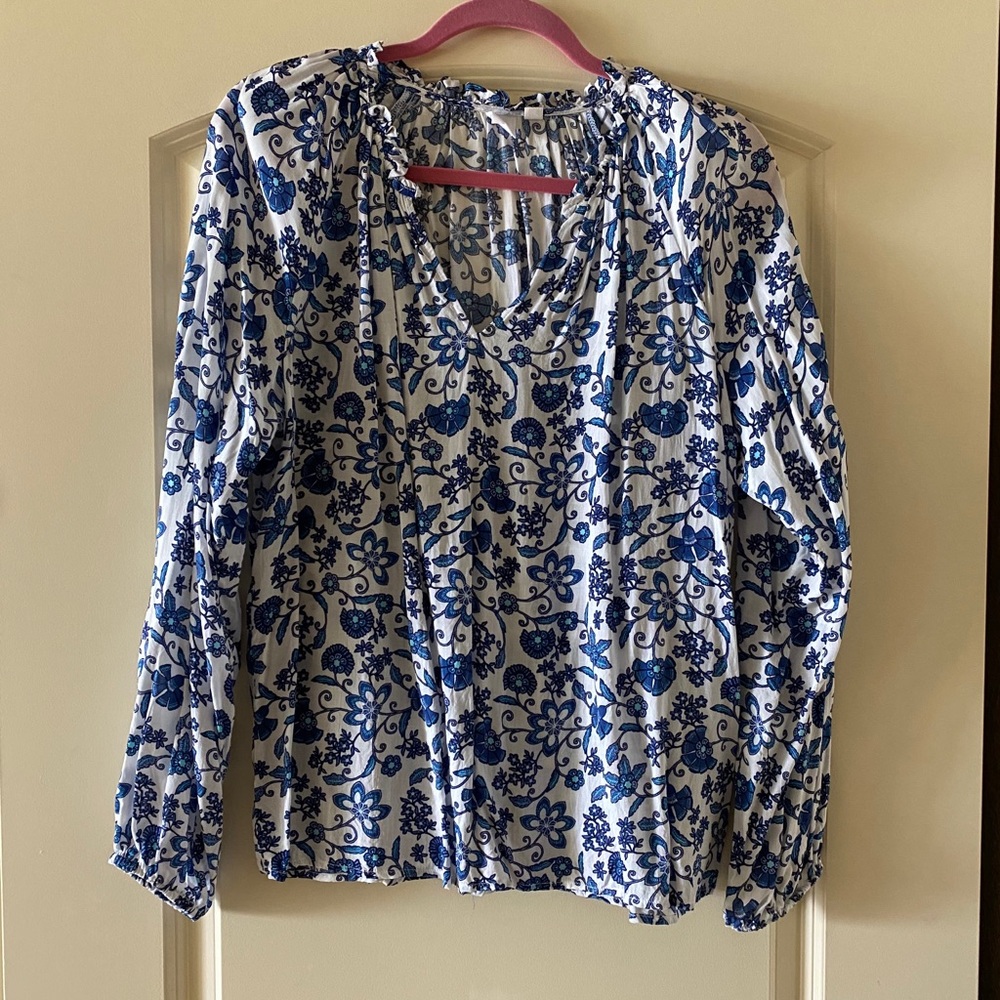Gap Print Blouse Sz L